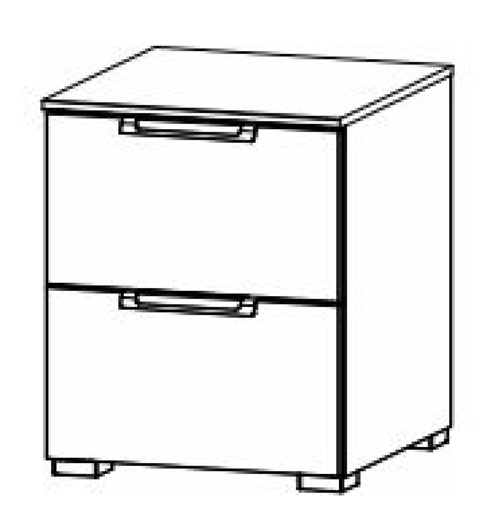 6G15 : 2 Drawer Bedside Cabinet with Color Glass Front