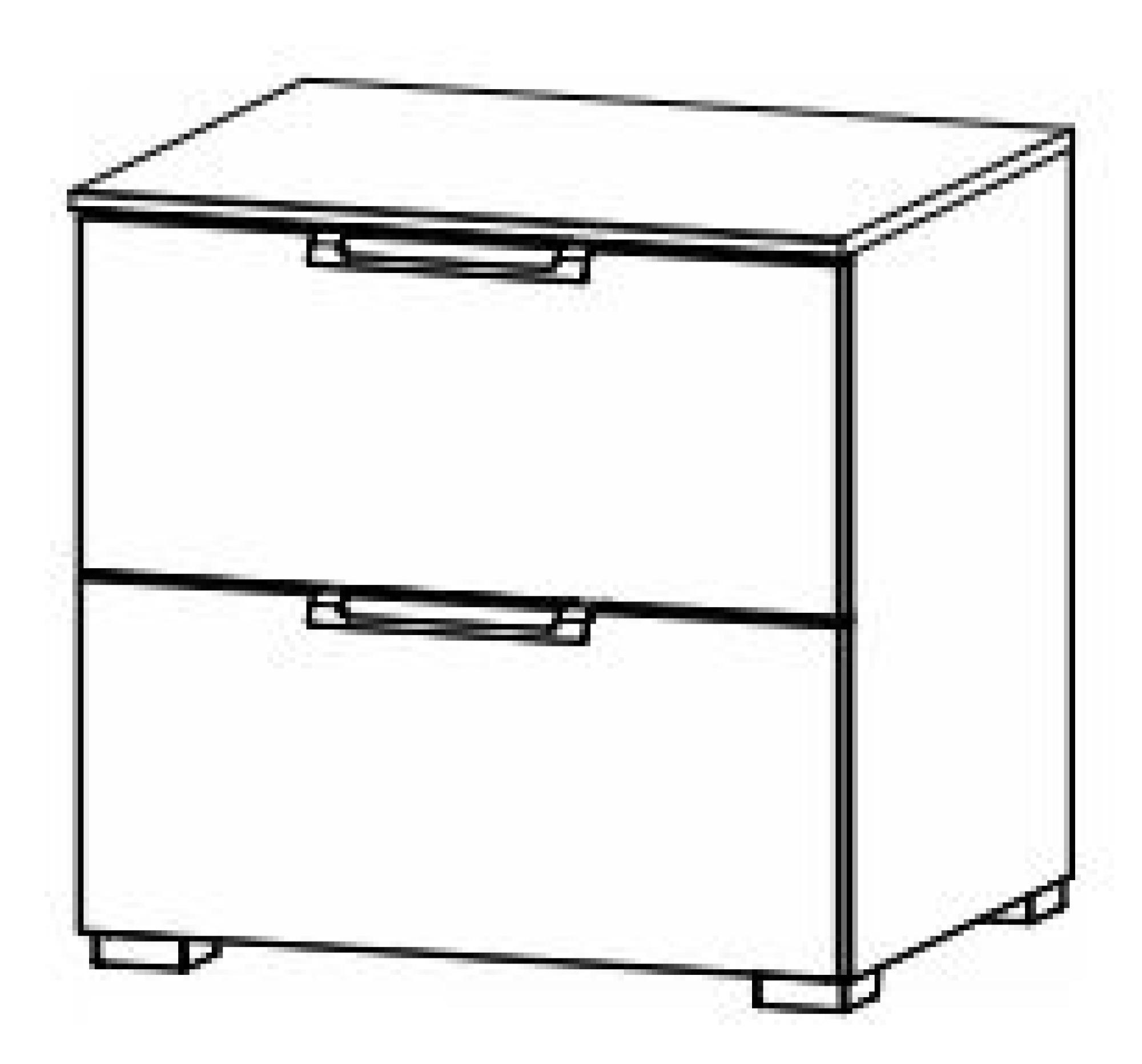 6G16 : 2 Drawer Wide Bedside Cabinet with Color Glass Front