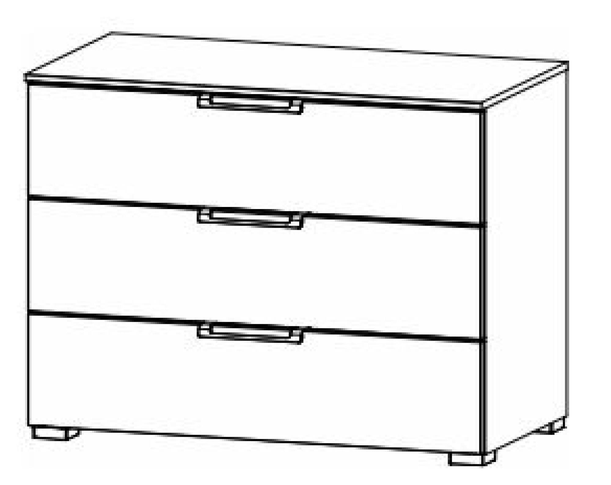 6H19 : 3 Drawer Chest with High Polish Front