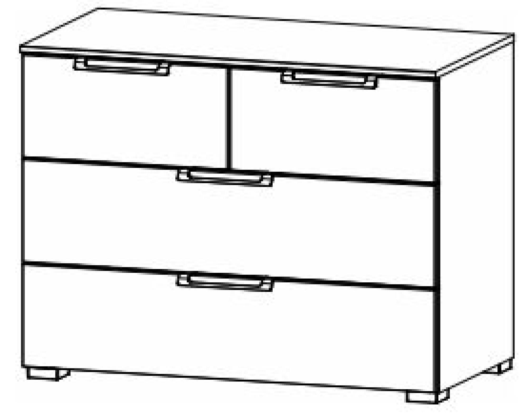 6H20 : 2+2 Drawer Chest with High Polish Front