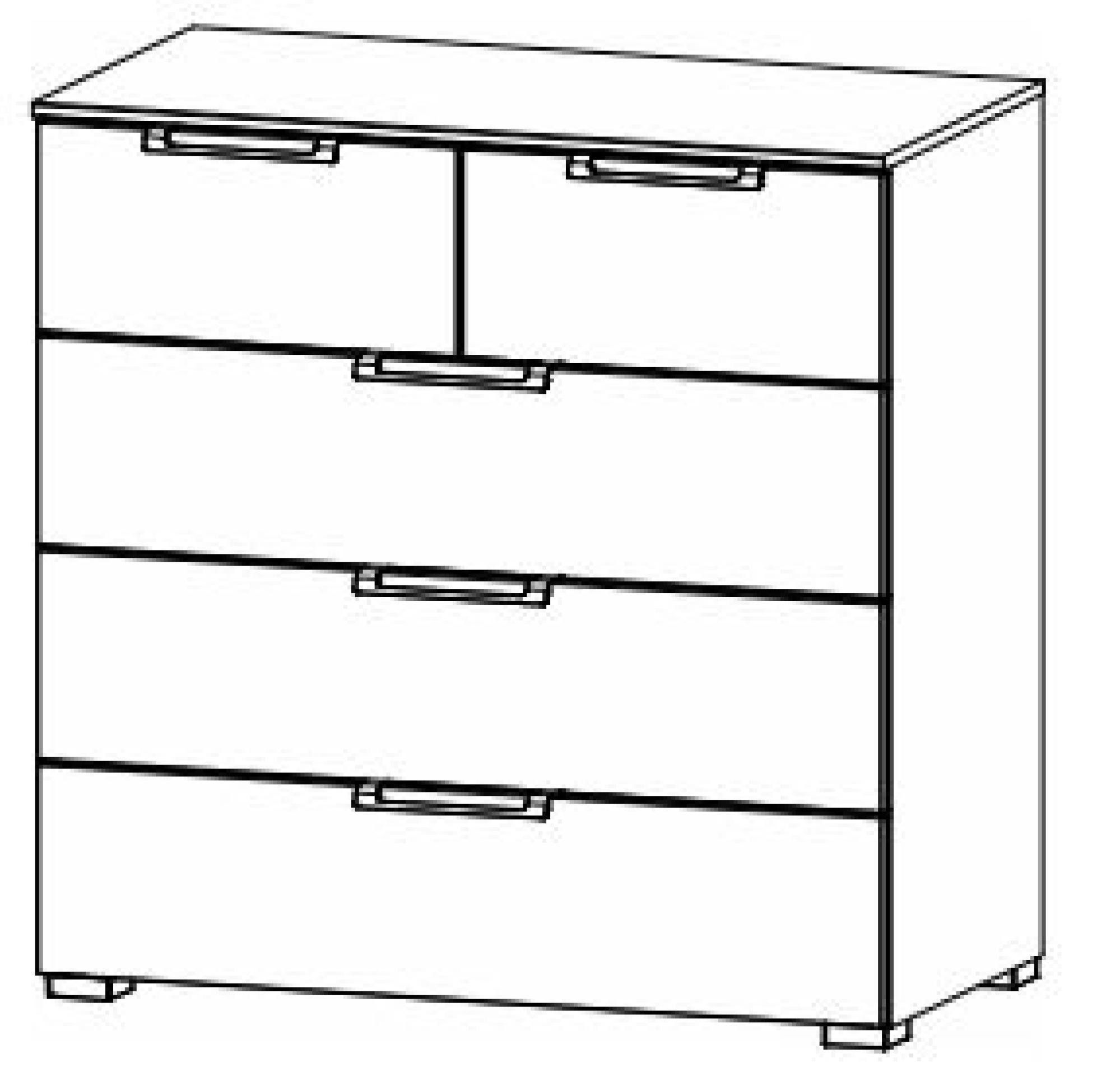 6H27 : 5 Drawer Chest with High Polish Front