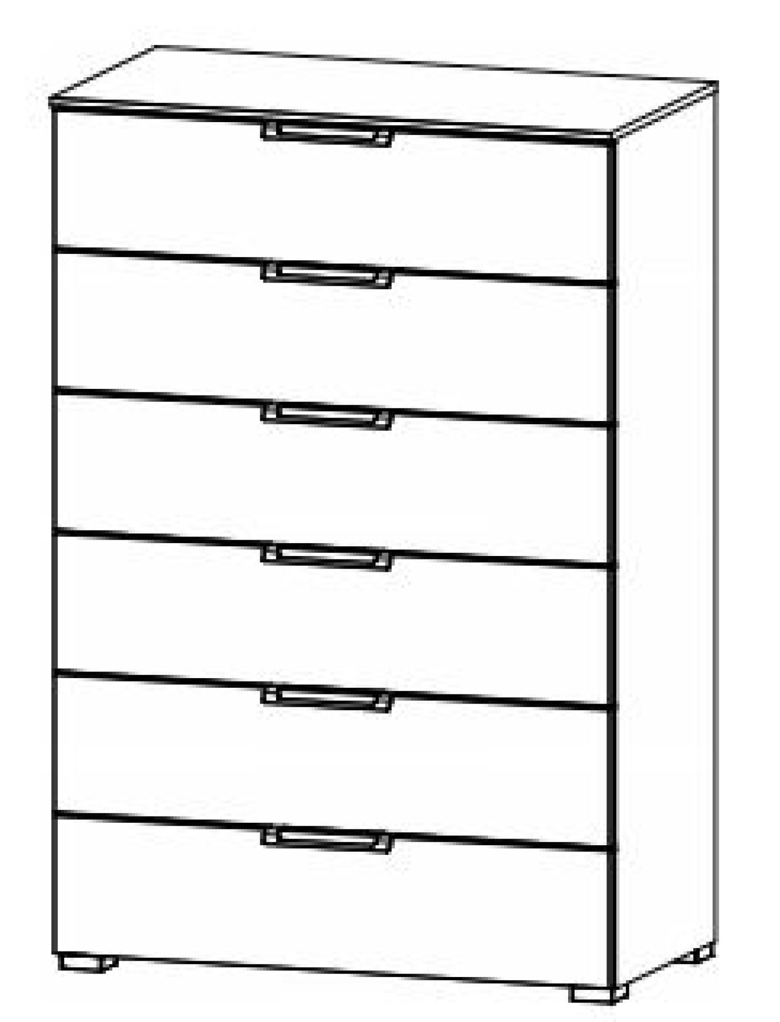 7G33 : 6 Drawer Wide Chest with Color Glass Front