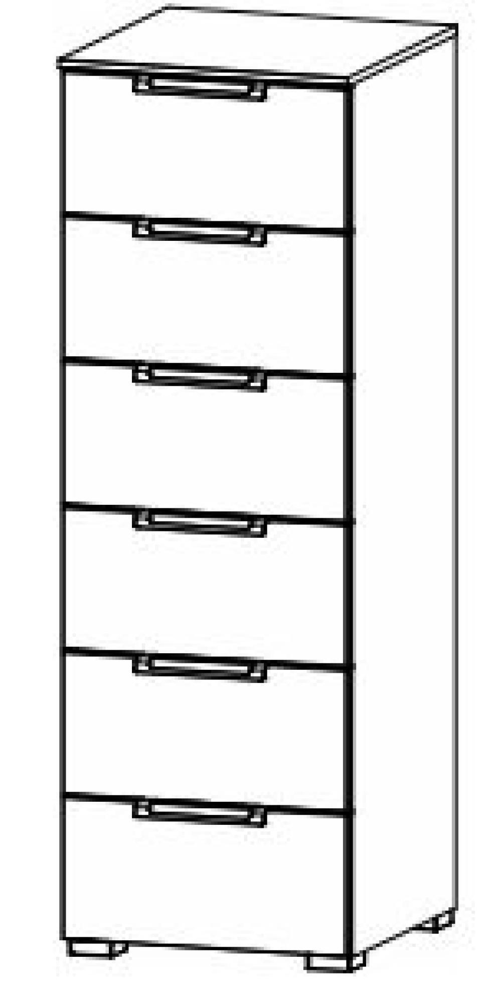 7H32 : 6 Drawer Chest with High Polish Front