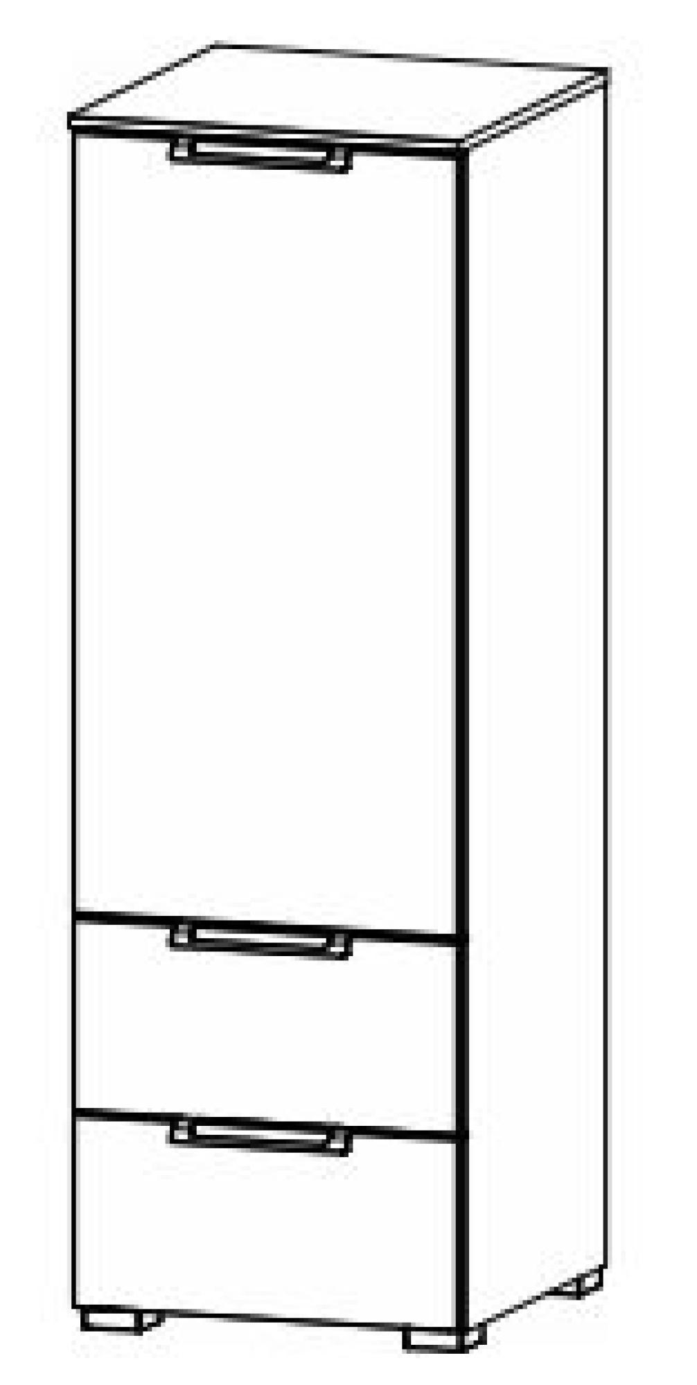 7H35 : 1 Left Door 2 Shelves 2 Drawer Combi Chest with High Polish Front