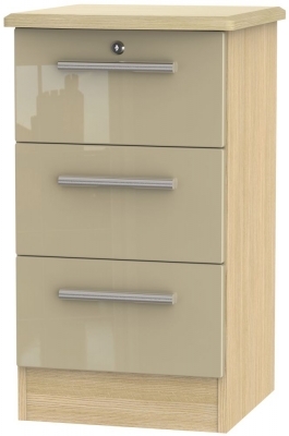 Mushroom High Gloss Front and Light Oak Base Unit