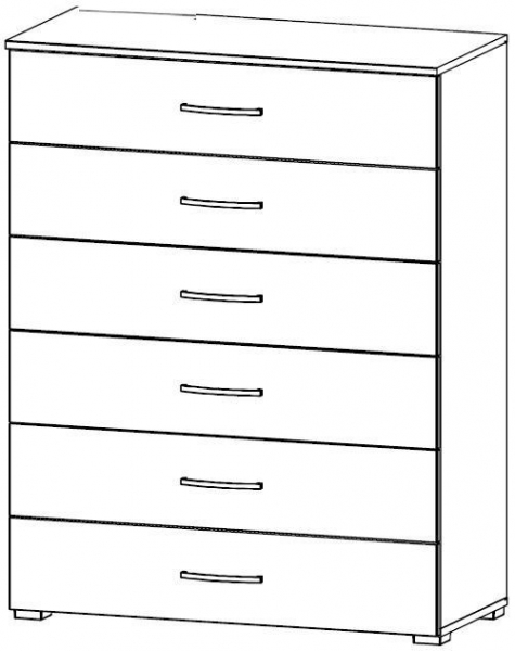 6185 : 6 Drawer Wide Chest - Glass Front