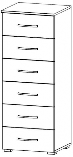 622W : 6 Drawer Chest - Decor Front