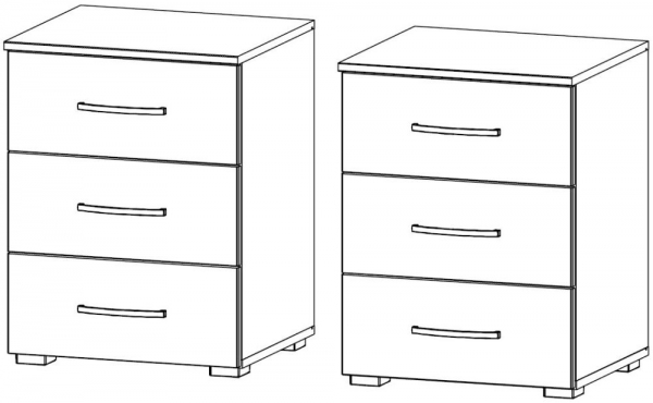 637D : 2x3 Drawer Bedside Cabinet - Decor Front