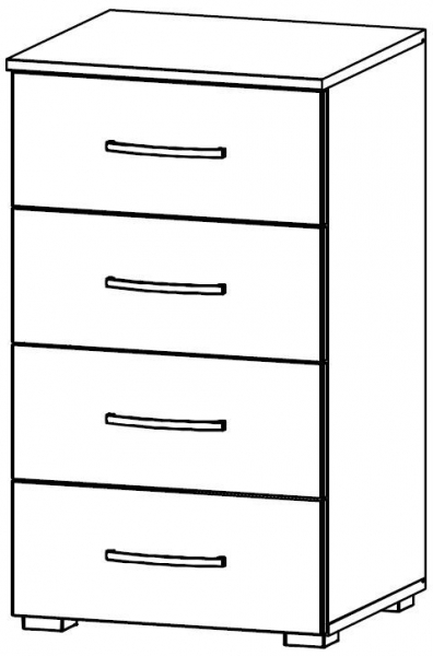 638N : 4 Drawer Chest - Decor Front