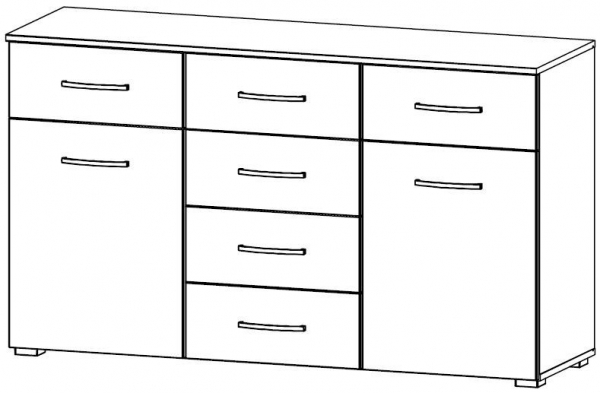 675H : 2 Door 6 Drawer Combi Chest - Decor Front