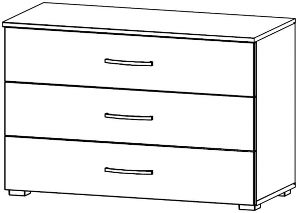 6G34 : 3 Drawer Chest - Glass Front