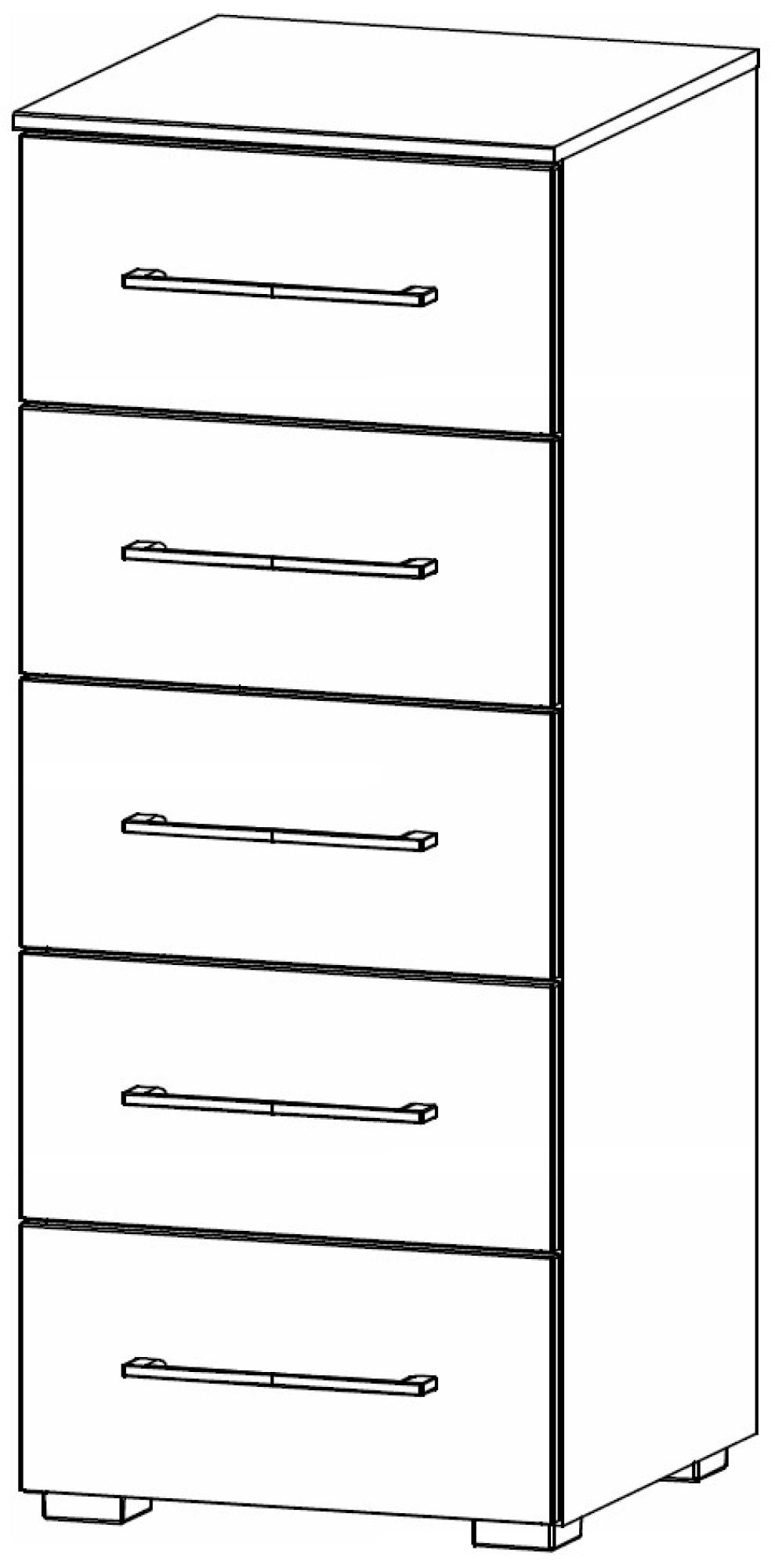 66ED : 5 Drawer Chest with Color Front - Flat Packed