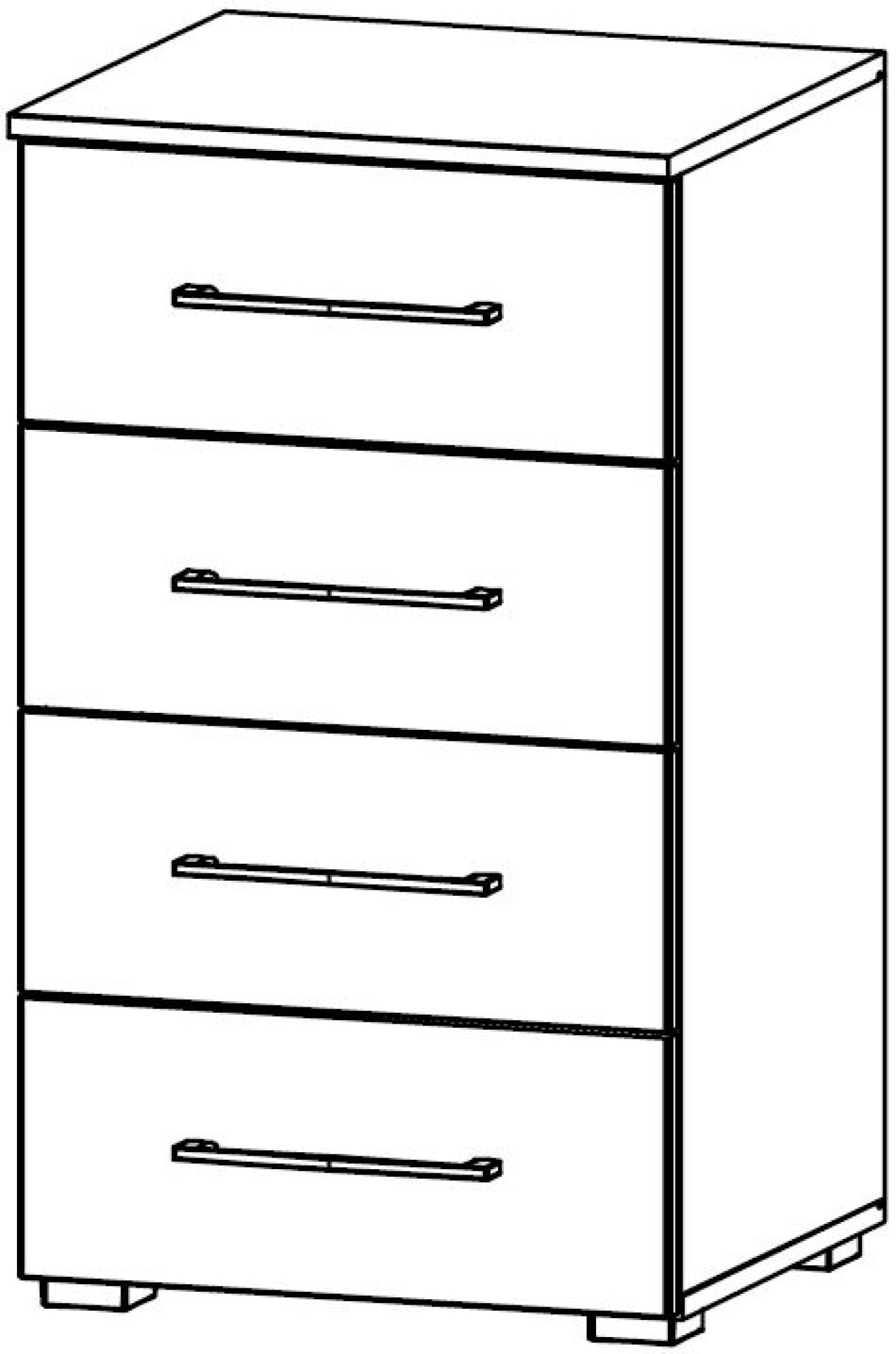 69QH : 4 Drawer Chest with High Polish Front - Flat Packed