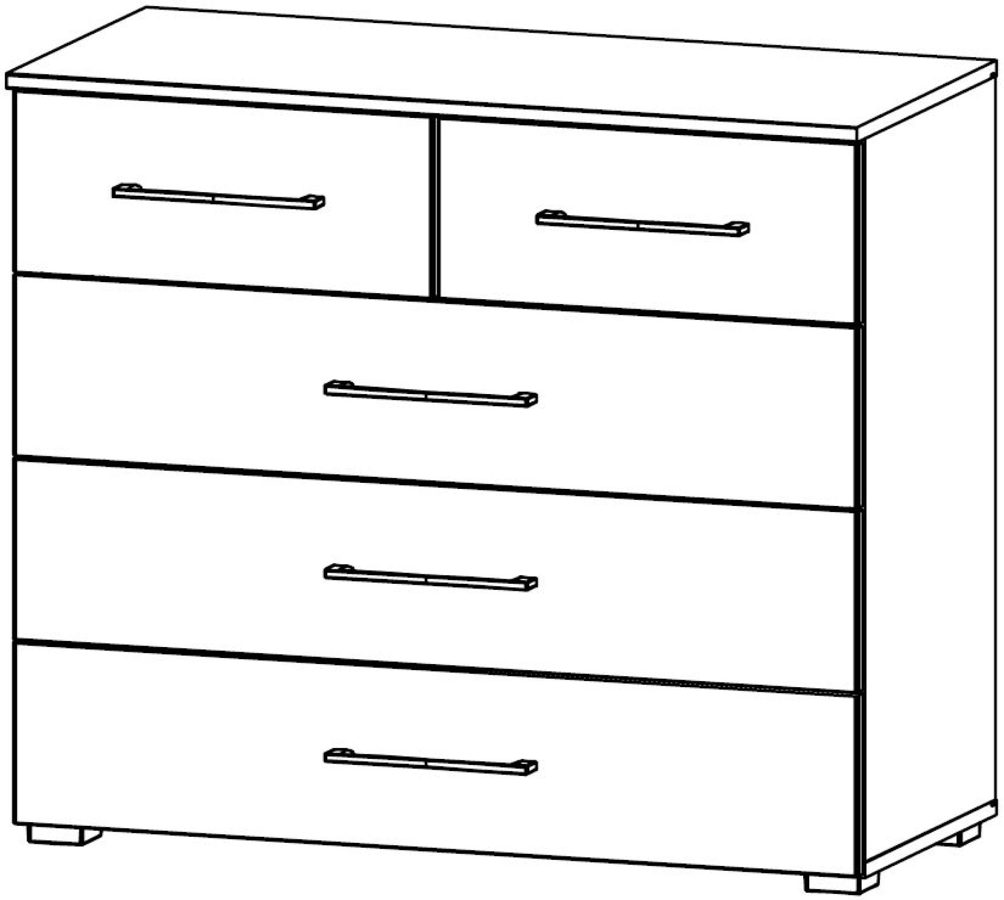 69WH : 5 Drawer Chest with High Polish Front - Flat Packed