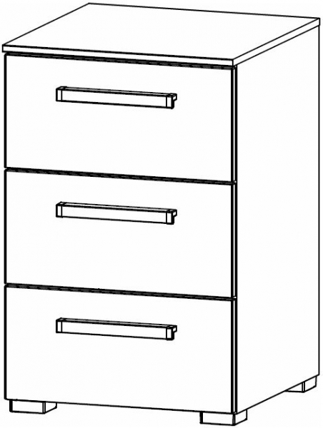 6D35 : 3 Drawer Bedside Cabinet
