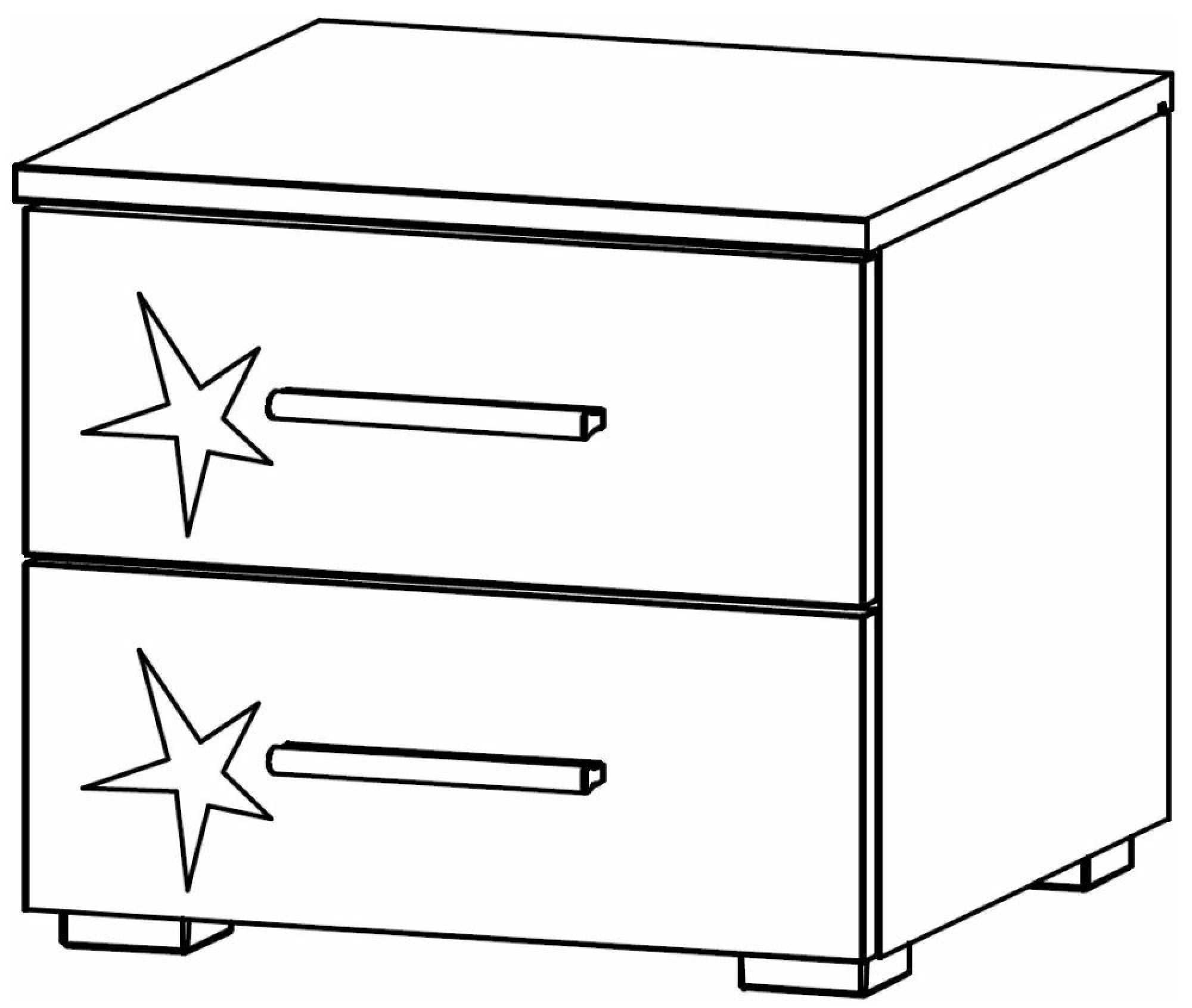 61F1 : 2 Drawer Bedside Cabinet