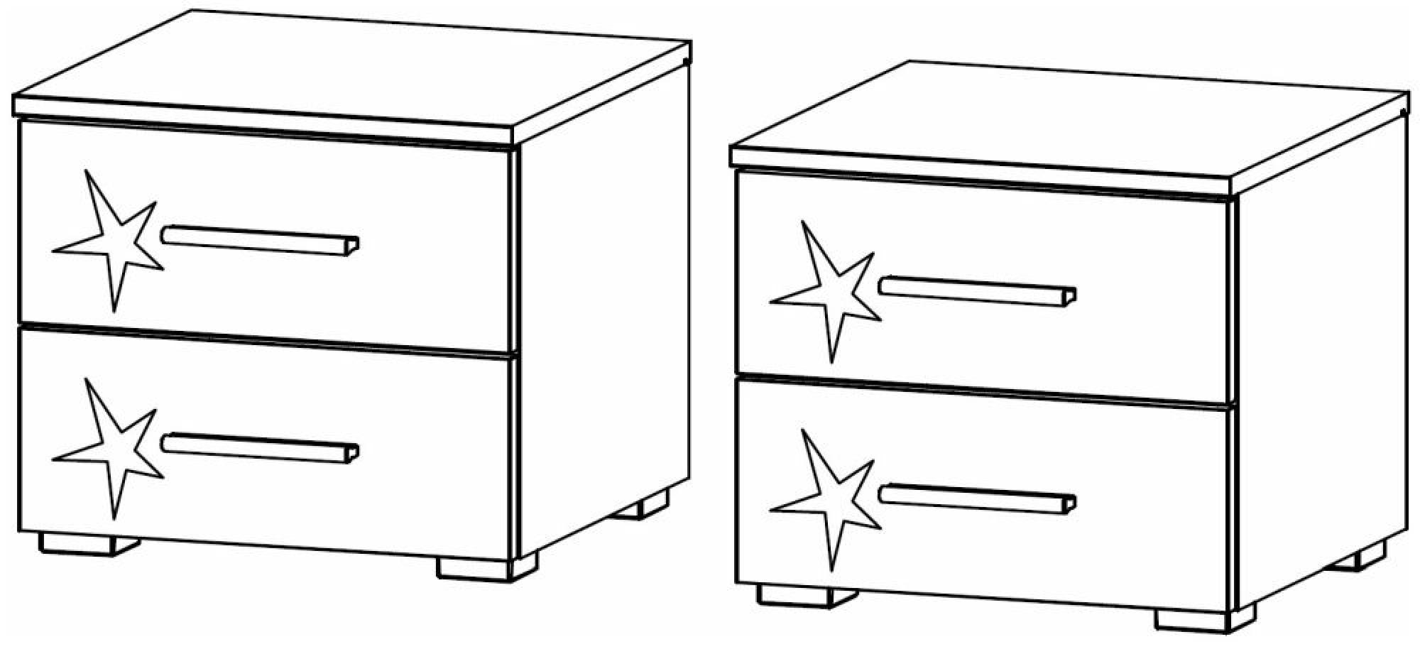 61F2 : 2 Drawer Bedside Cabinet (Pair)