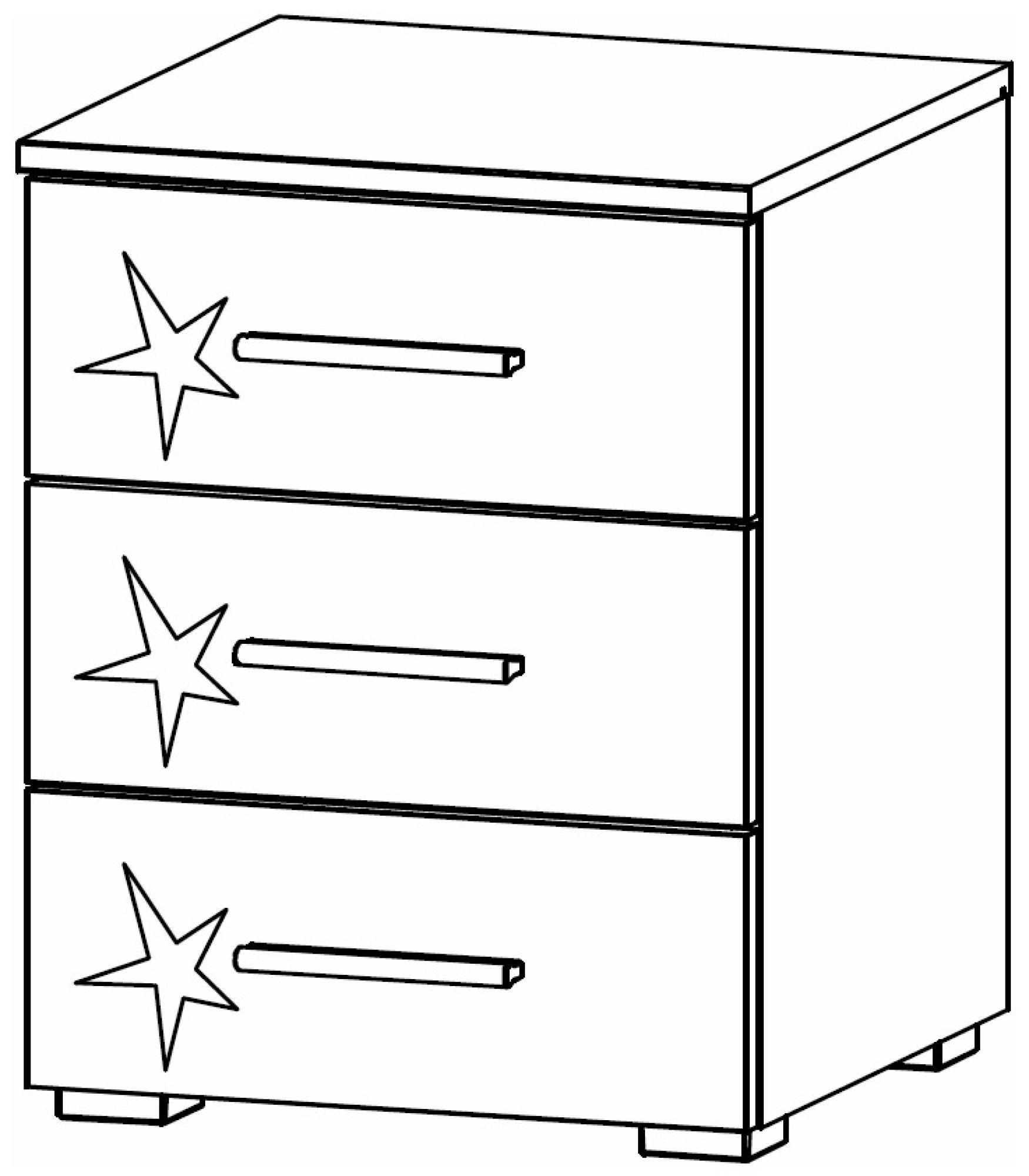 61K4 : 3 Drawer Bedside Cabinet