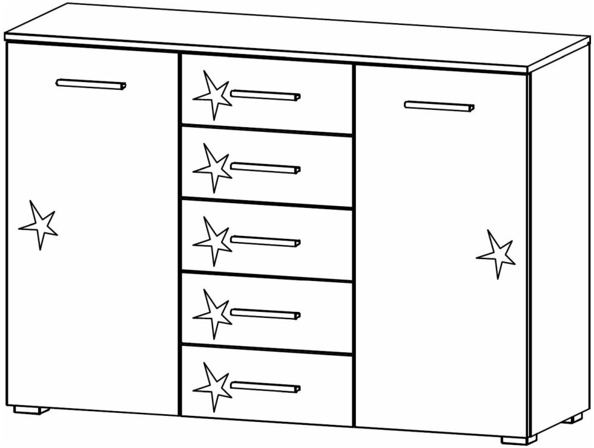 61V6 : 2 Door 5 Drawer Cabinet