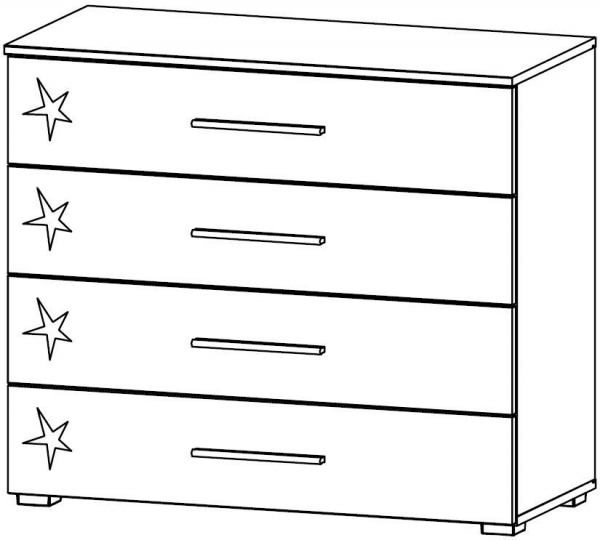 69RH : 4 Drawer Wide Chest