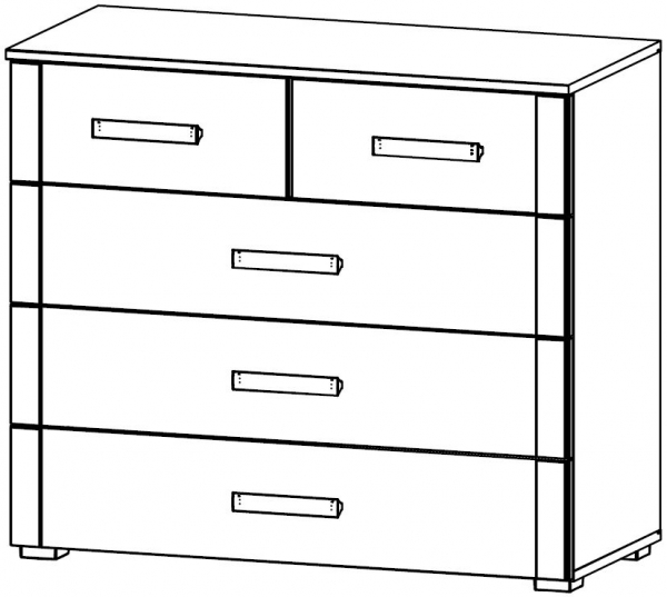 645D : 5 Drawer Chest - Flat Packed