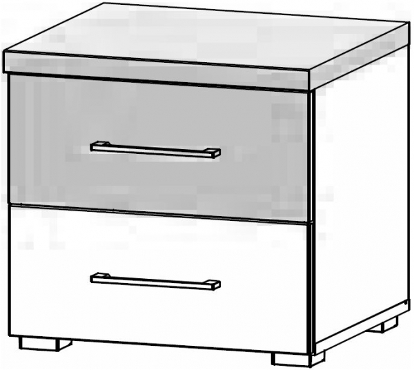 67F7 : 2 Drawer Bedside Cabinet - Decor Front