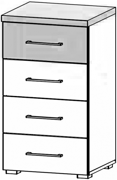 67H6 : 4 Drawer Chest - High Polish Front