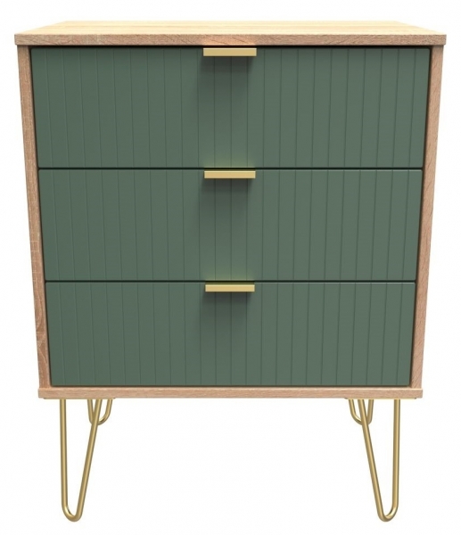 Labrador Front and Bardolino Oak Base Unit with Gold Hair Pin Style Metal Legs