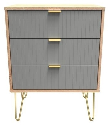 Dusk Grey Front and Bardolino Base Unit with Gold Hair Pin Style Metal Legs