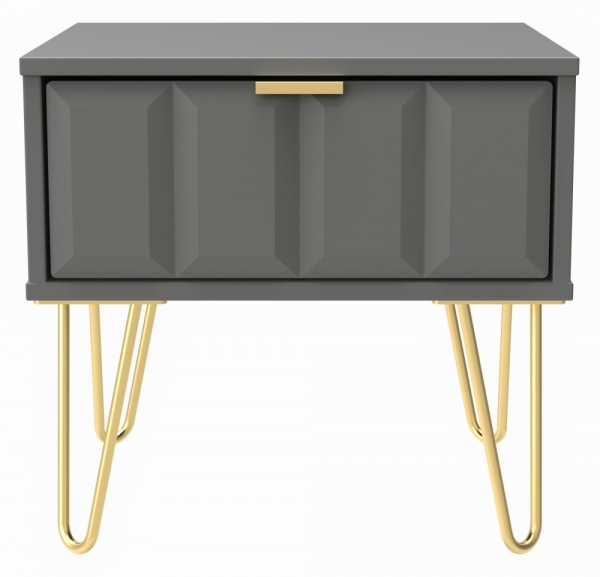 Dust Grey with Gold Hair Pin Style Metal Legs