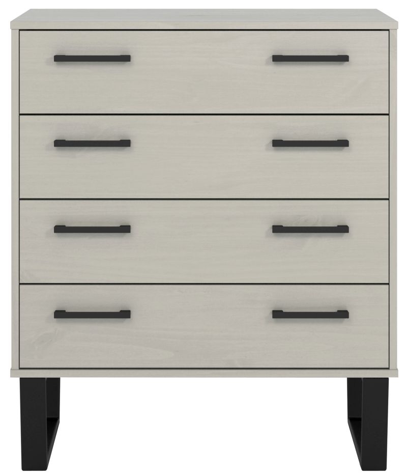 Texas Grey 4 Drawer Chest with Black U Legs