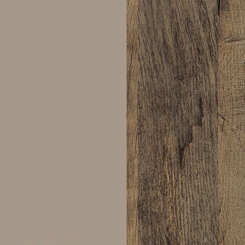 Mushroom Front with Vintage Oak Base