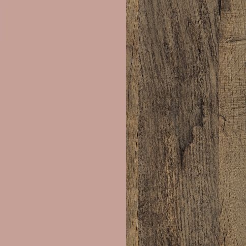 Kobe Pink Front with Vintage Oak Base