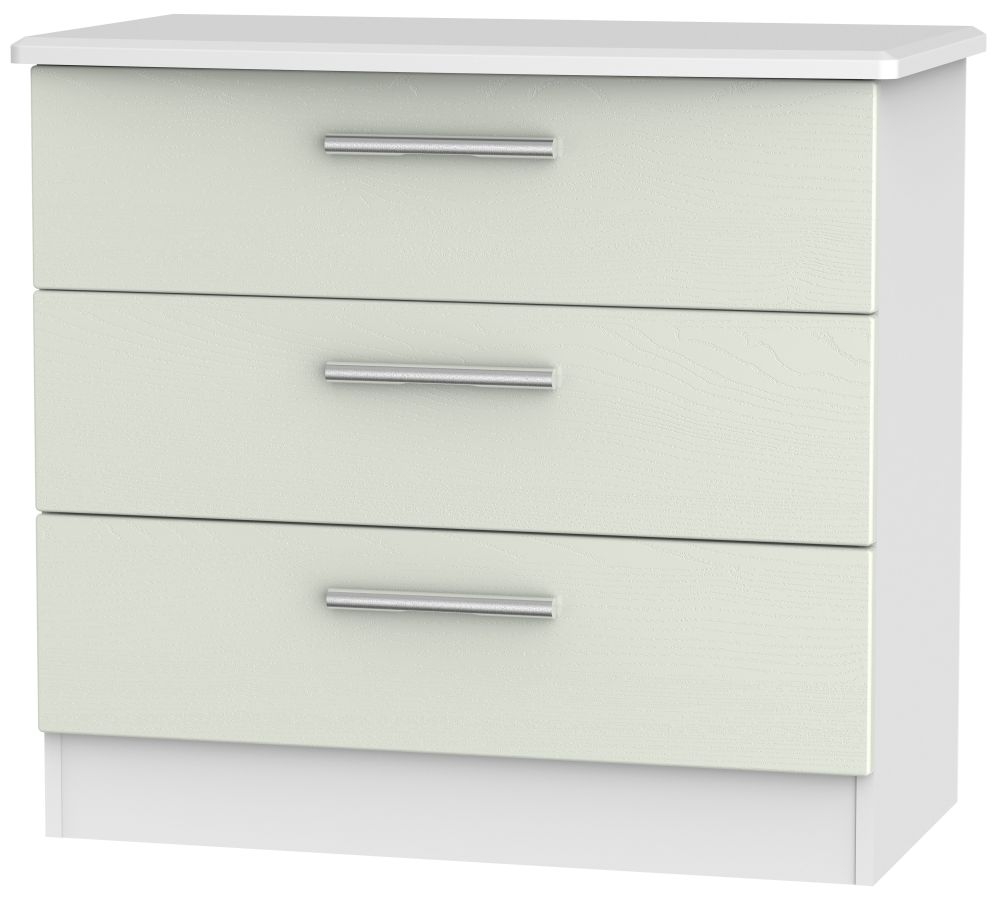 Knightsbridge 3 Drawer Chest - Kaschmir Ash and White