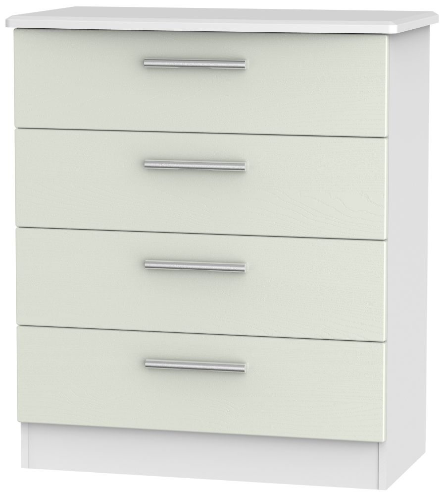 Knightsbridge 4 Drawer Chest - Kaschmir Ash and White