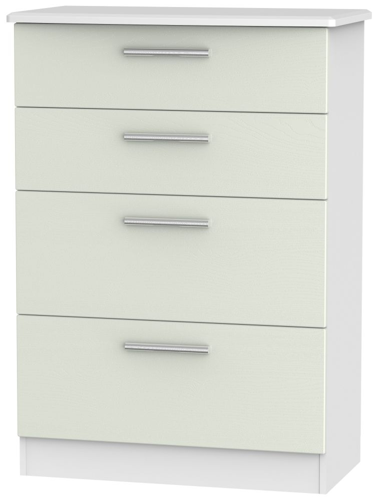 Knightsbridge 4 Drawer Deep Chest - Kaschmir Ash and White