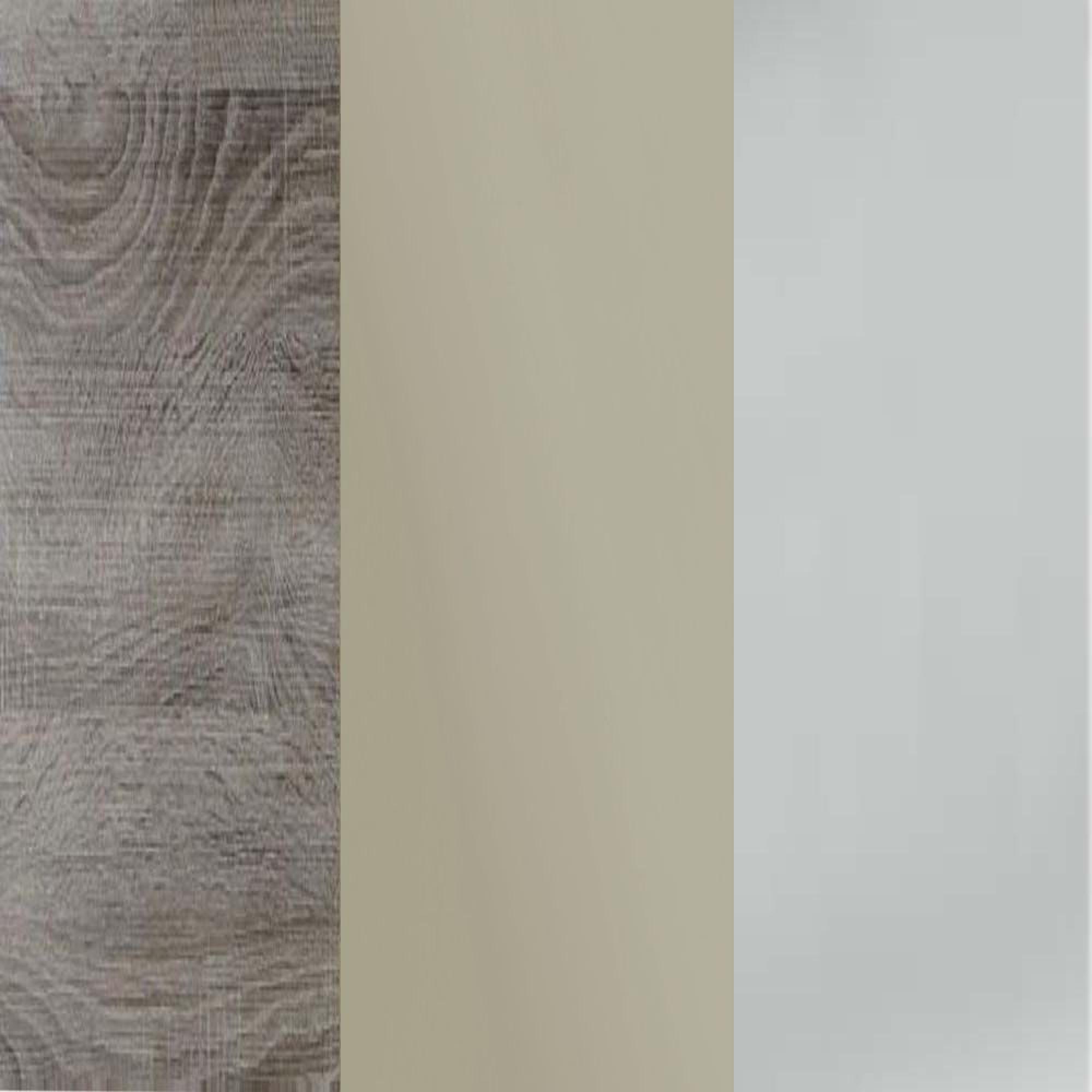 Dark Rustic Carcase and Pebble Grey Glass Front with Chrome Handle 314