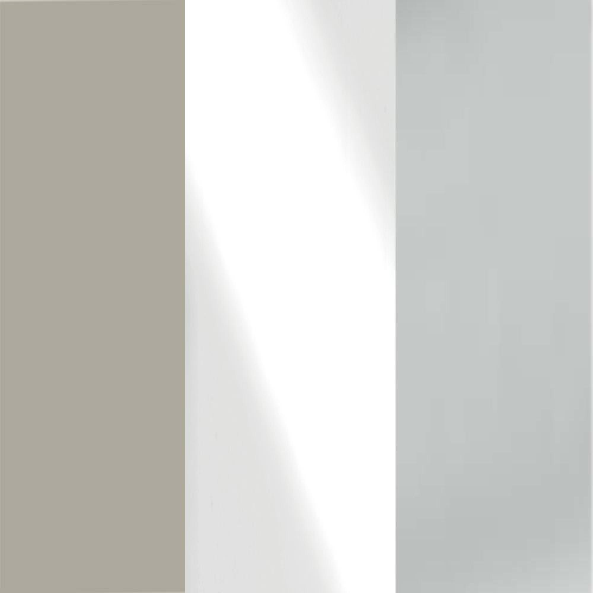 Pebble Grey Carcase and White Glass Front with Chrome Handle 316