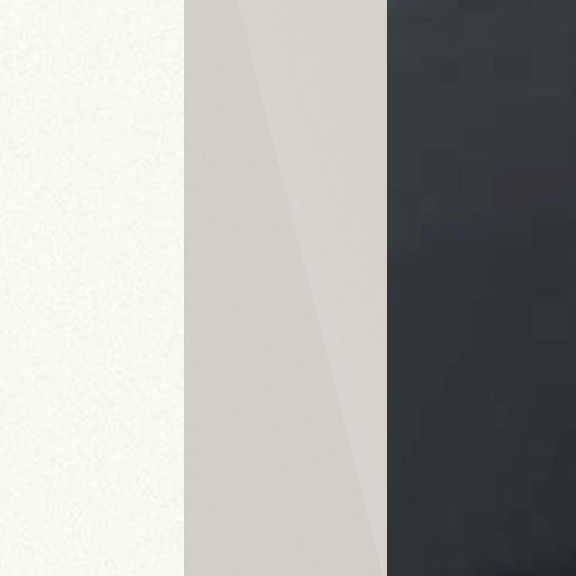 White Carcase and Champagne Glass Front with Slate Handle A92