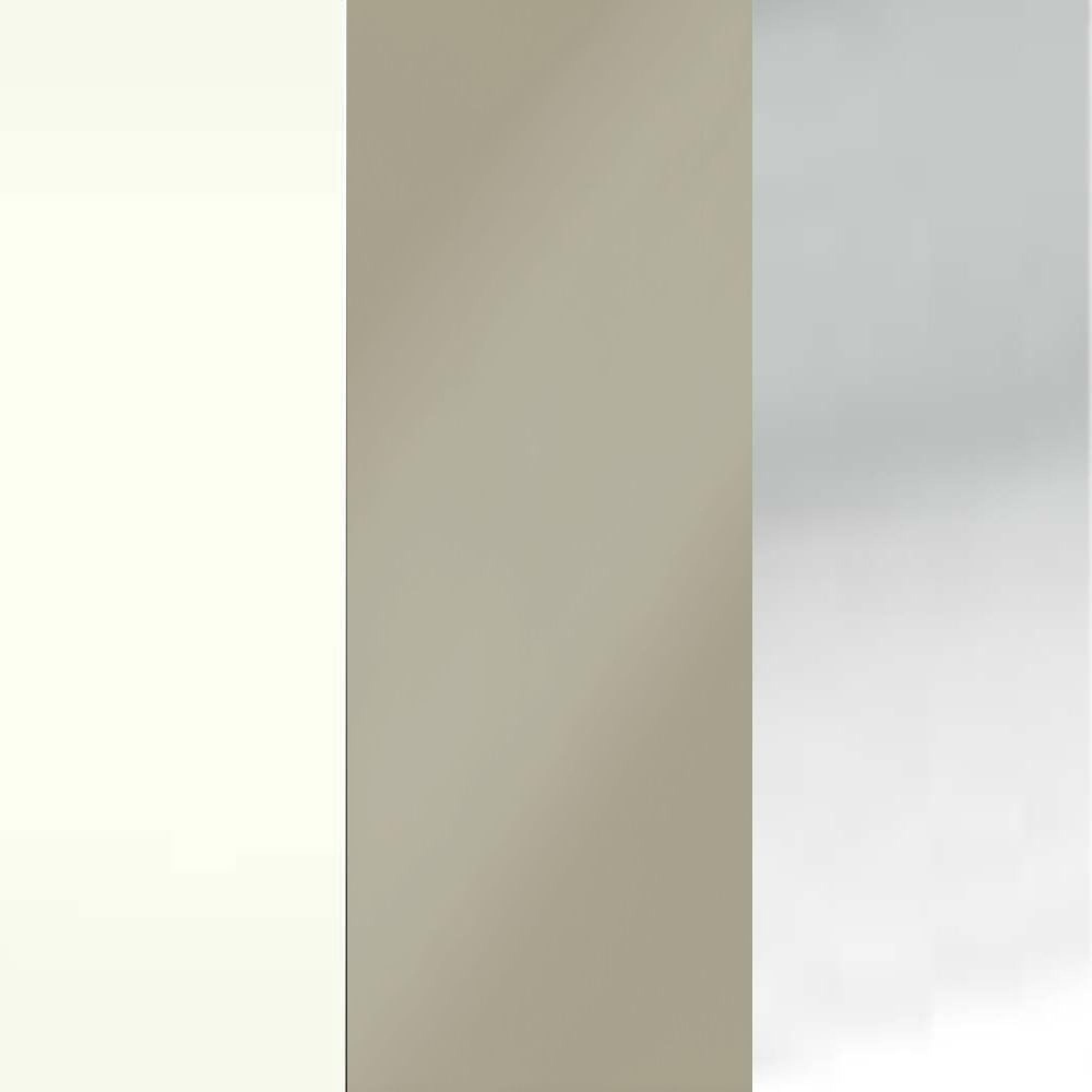 Alpine White Carcase and Pebble Grey Glass Front with Silver Handle 442