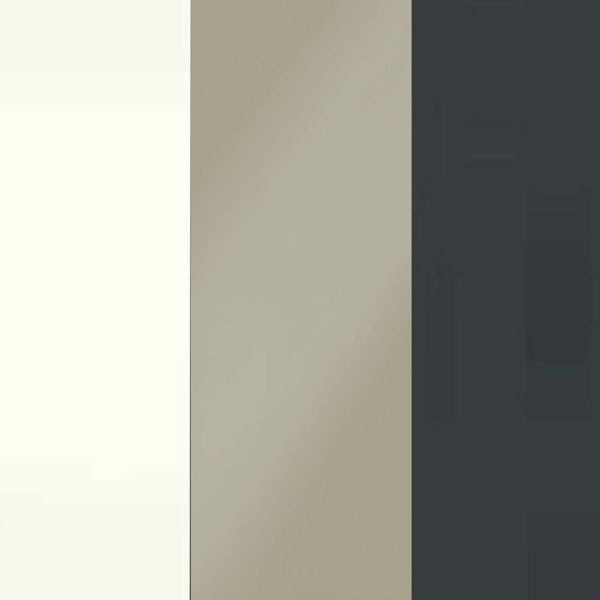 Alpine White Carcase and Pebble Grey Glass Front with Slate Handle 600