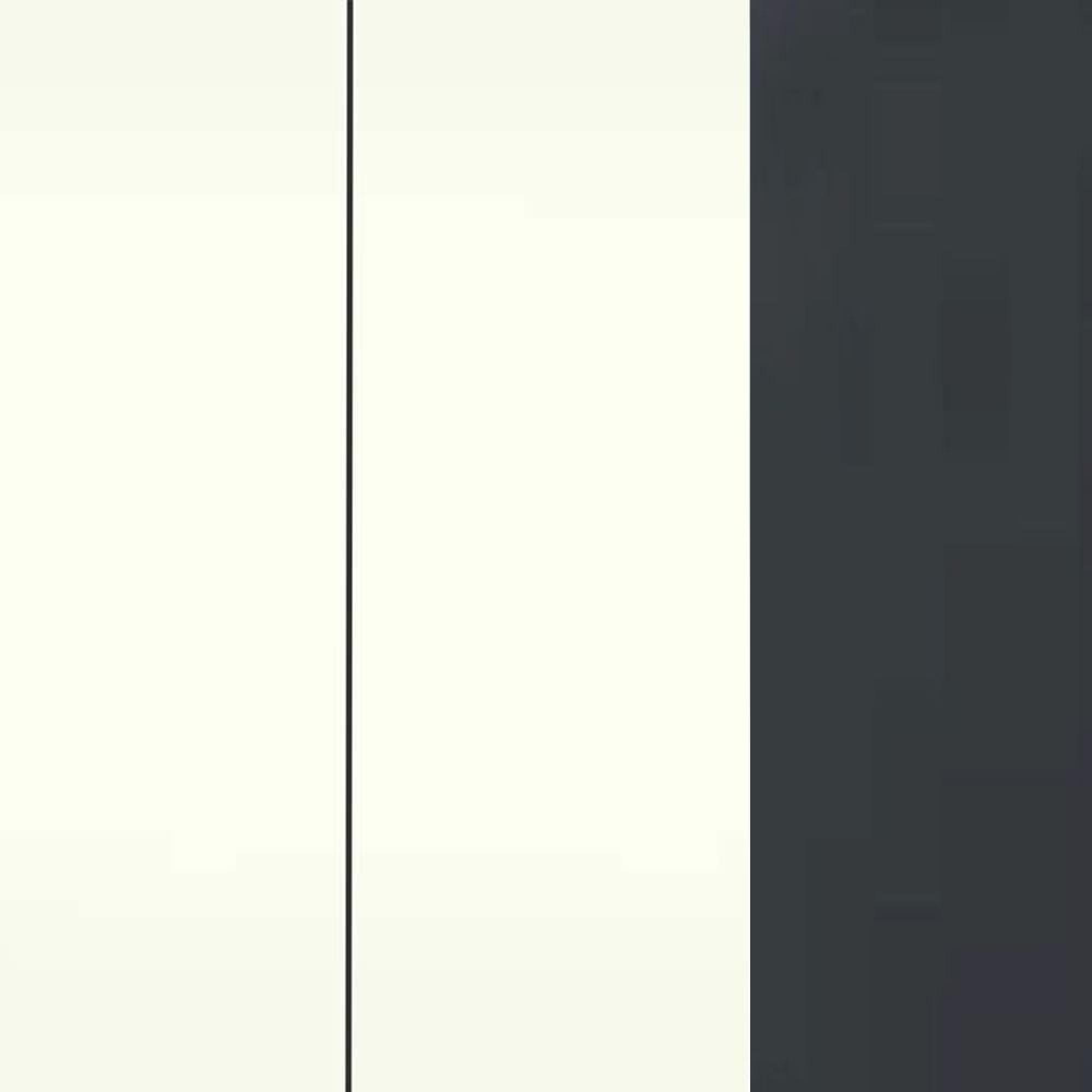 Alpine White Carcase and White Glass Top Drawer with Slate Handle 600