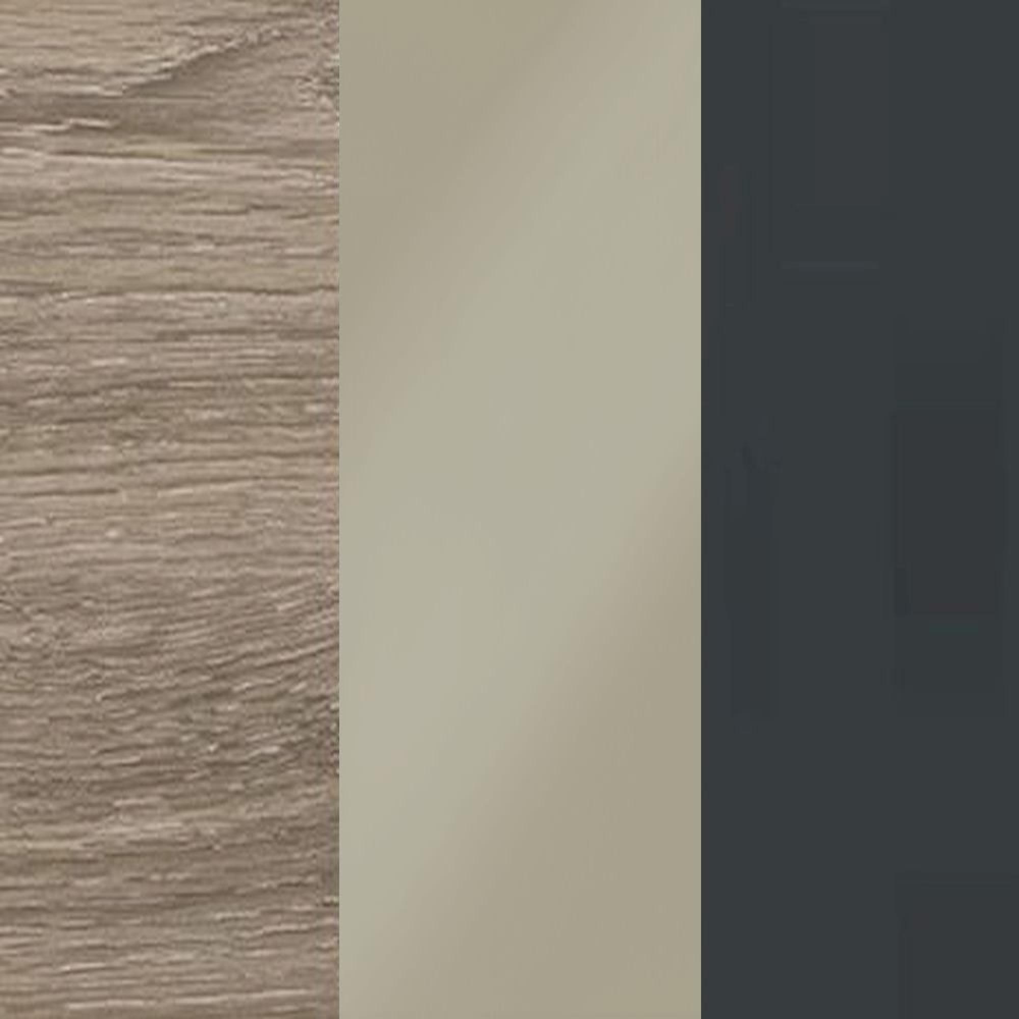 Nordic Oak Carcase and Pebble Grey Glass Front with Slate Handle A57