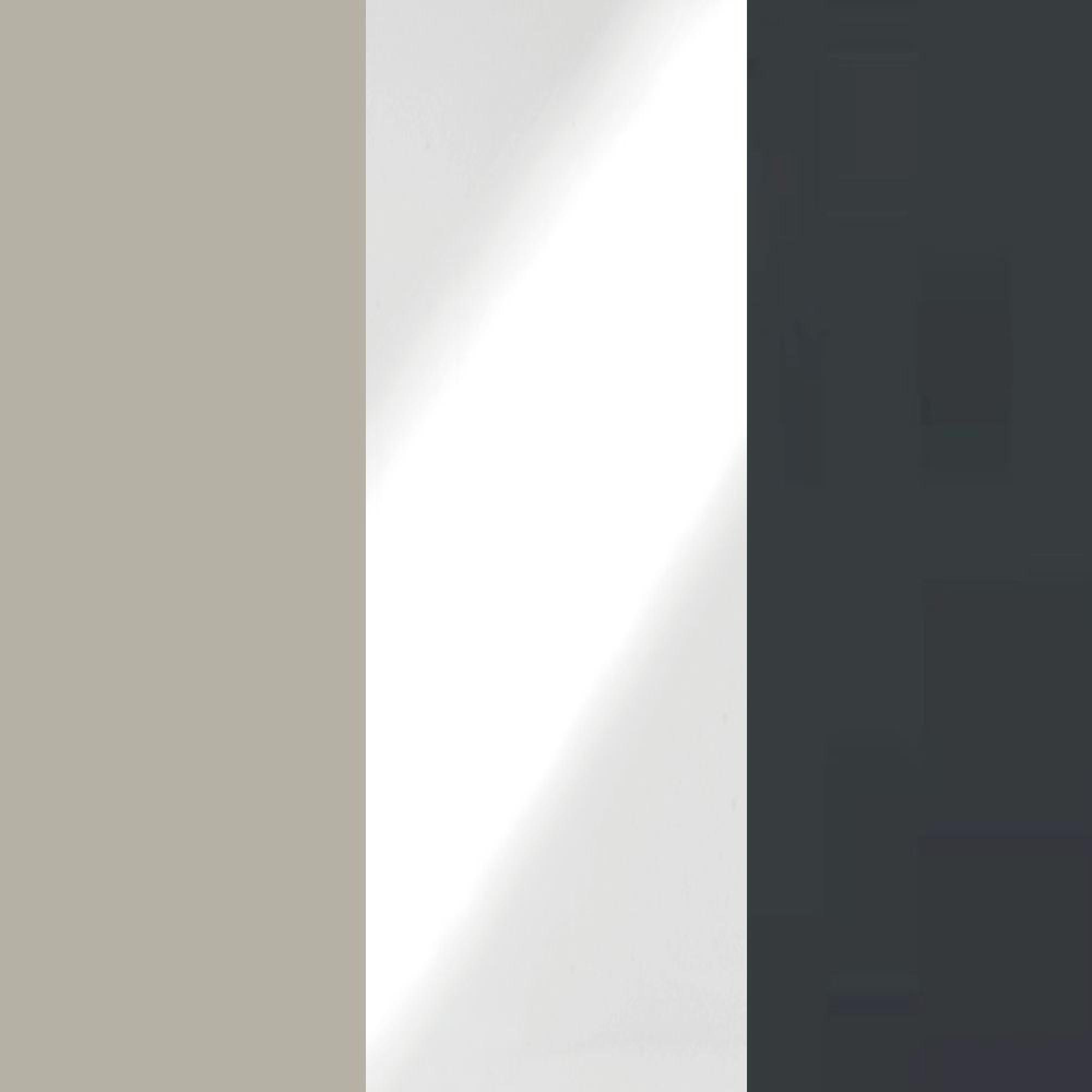 Pebble Grey Carcase and White Glass Front with Slate Handle 609