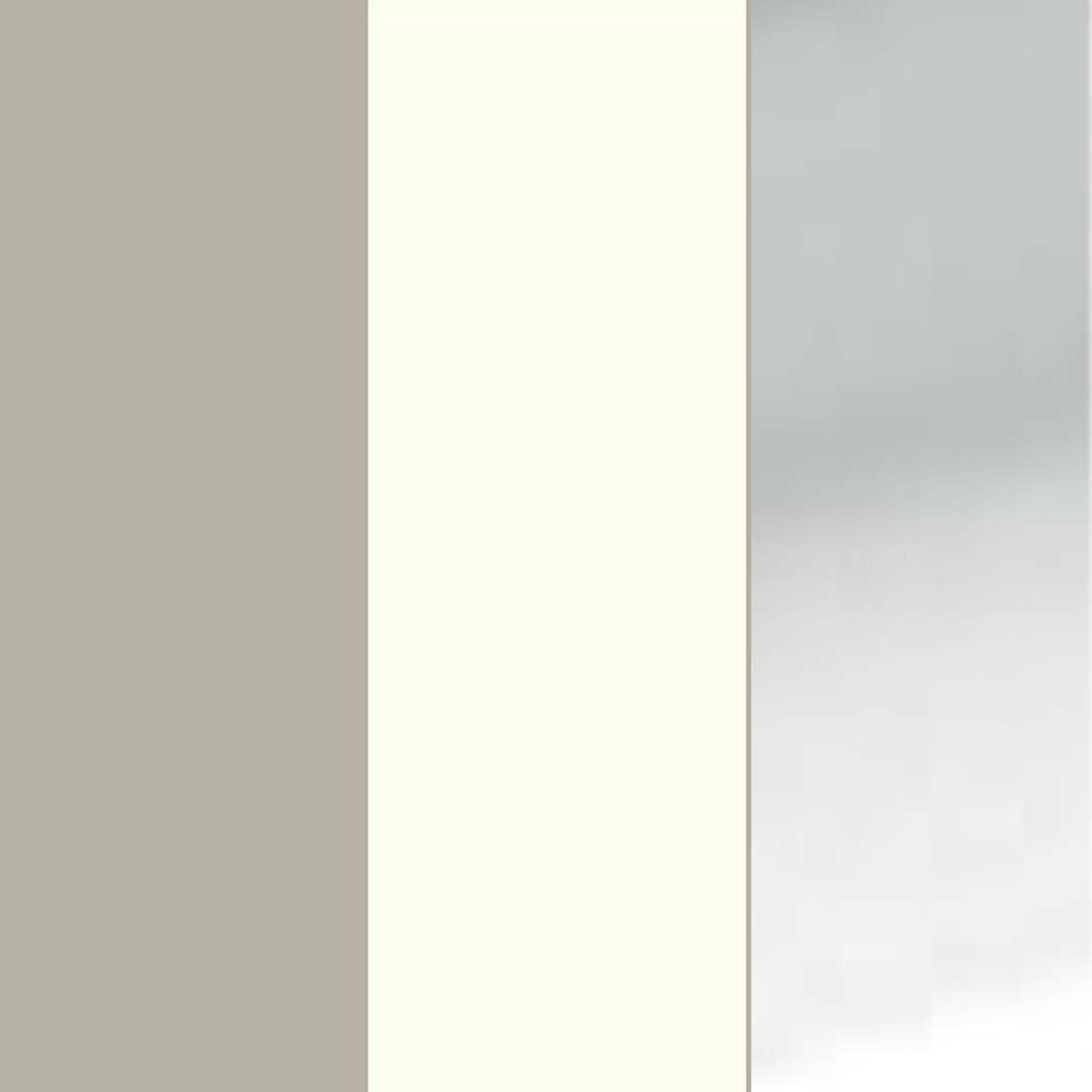 Pebble Grey Carcase and White Glass Top Drawer with Silver Handle 448-442