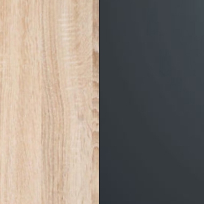 Rustic Oak Carcase with Dark Grey Glass Front 599