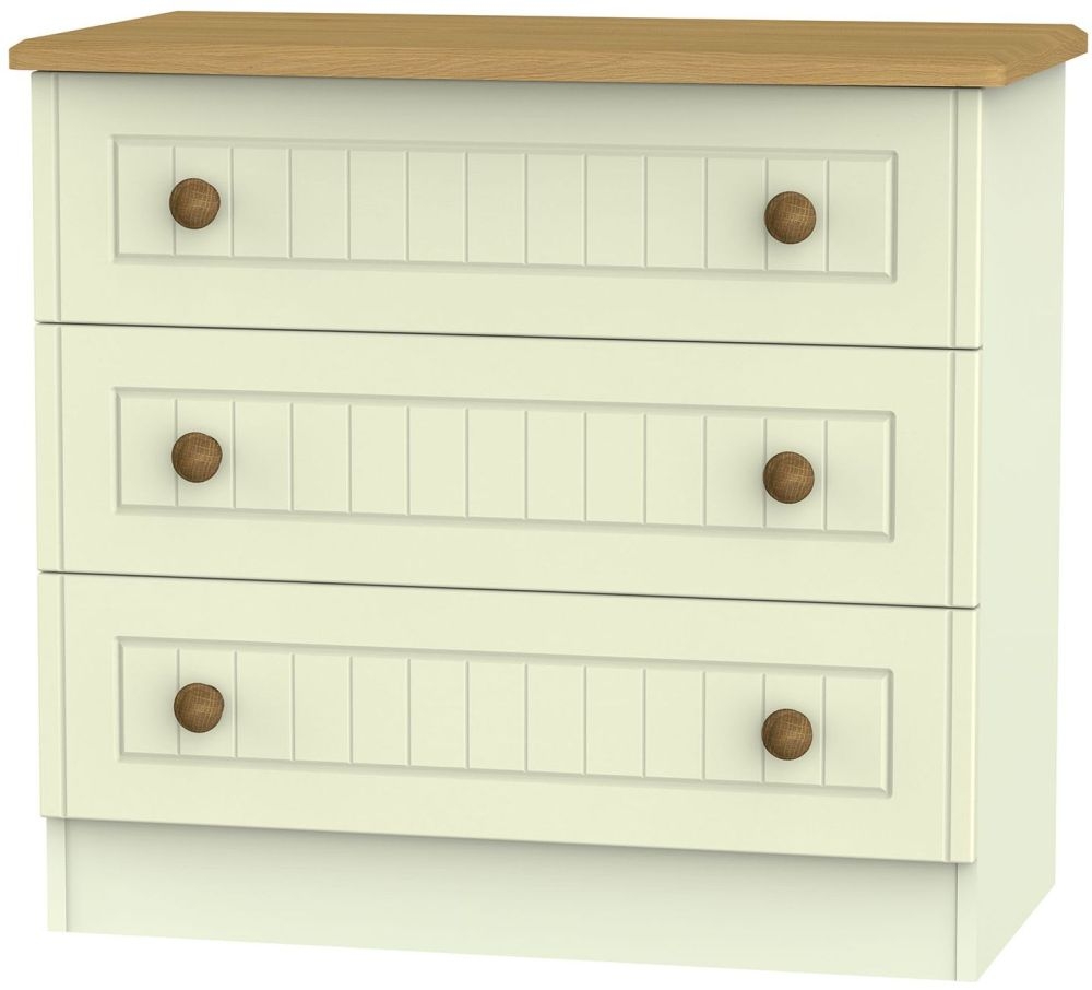 Warwick Cream and Oak 3 Drawer Chest