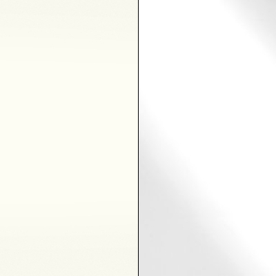 Alpine White Carcase and White Glass Front with Chrome Handles Ledges and Trims 320