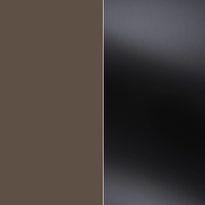 Havana Carcase and Front with Black Glass Top Drawer with Havana Handles Ledges and Trims 326