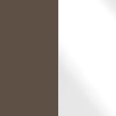 Havana Carcase and White Glass Front with Chrome Handles Ledges and Trims 325